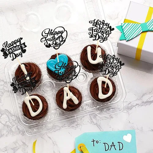 Miniatura 4 de 24 adornos para cupcakes con purpurina para el Día del Padre, con purpurina, corazón, amor, padre, mejor papá, decoración de cupcakes para feliz día
