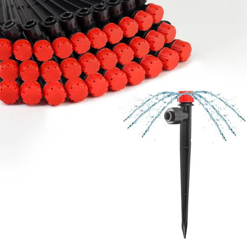 Miniatura 8 de MIXC 20 piezas de emisores de riego por goteo de dos vías de conexión rápida para tubos de riego por goteo de 1/4" - Emisores de goteo ajustables