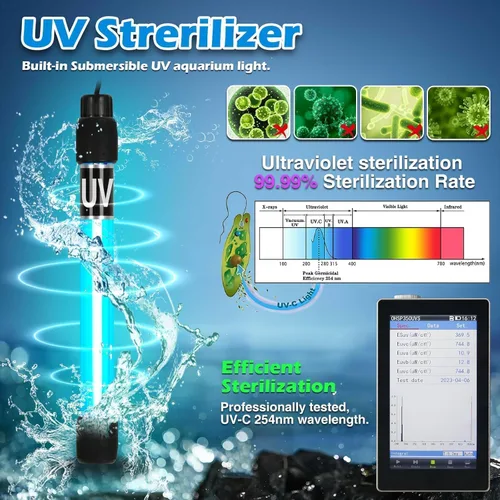 Miniatura 4 de Hypool Filtro de acuario U-V de 600 GPH para tanque de peces grande de 100 a 500 galones, bañera de inmersión fría, filtro de estanque de piscina