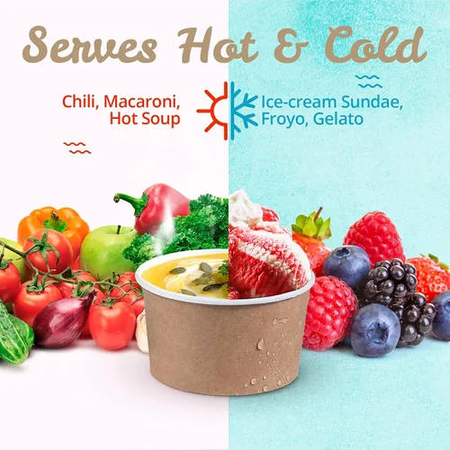 Miniatura 7 de MATICAN Vasos de papel para helado, 100 cuencos de postre desechables de 5.5 onzas para alimentos calientes o fríos, suministros de fiesta de 5.5