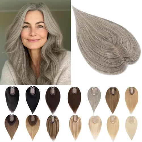 Miniatura 34 de SEGO Extensiones de Cabello para Mujeres Cabello Humano Real Con Flequillo, Base de Seda de 7 * 13CM (2.8 x 5.1 pulgadas) Cabello Humano Remy 100%