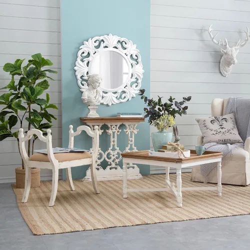 Miniatura 8 de 31.9" Small Console Table, Retro Farmhouse French Country Vintage Console Table Entryway Table Sofa Table for Living Room Bedroom Hallway, White