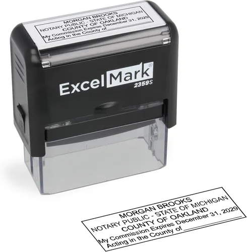 Miniatura 6 de ExcelMark Sello Notarial para los 50 Estados - Sello Oficial del Estado - Texas Negro