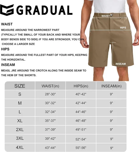 Miniatura 7 de G Gradual Men's Golf Shorts with 5 Pockets 9" Light Weight Stretch Quick Dry Casual Dress Work Shorts for Men