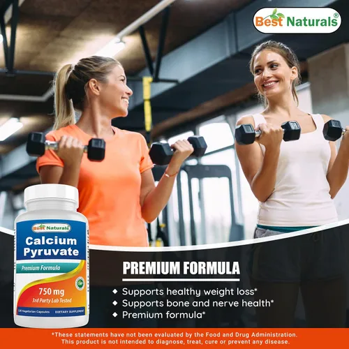 Miniatura 5 de Piruvato de calcio 750 mg 120 cápsulas por Best Naturals (paquete de 2)
