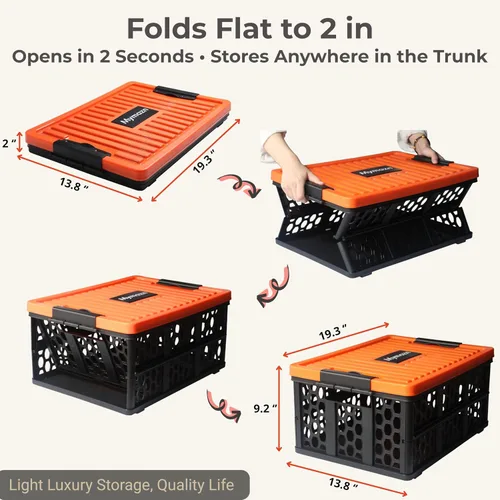 Miniatura 3 de Mymazn Organizador de caja de maletero con enfriador para automóvil, caja organizadora de tapa de maletero plegable de plástico para viajes