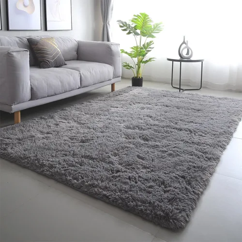 Miniatura 53 de Alfombras para dormitorio de niñas sala de estar: alfombra de área peluda de 5 x 7 para sala de juegos de niños, alfombra peluda de felpa pastel