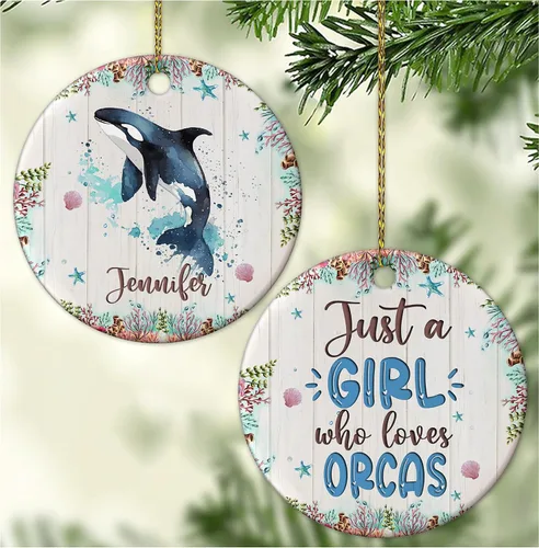 Miniatura 9 de Hyturtle Adorno de Navidad personalizado para los amantes de los ajolotes – Just A Girl Who Loves Axolotls Adorno de cerámica con nombre