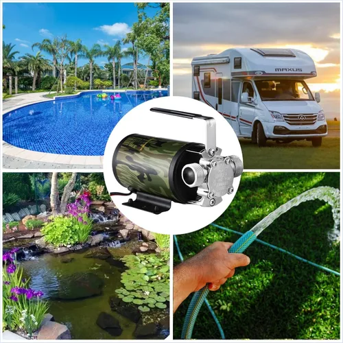 Miniatura 7 de TIGEROAR Bomba de agua de 12 V, bomba de transferencia de agua de 330 GPH RV estanque de lluvia con manguera de bomba de succión de 6 pies y kit
