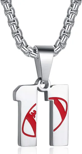 Rehoboth Collar con colgante de jersey de fútbol rugby número 0-99 para mujeres y hombres, cadena ajustable de acero inoxidable de 22+2 pulgadas