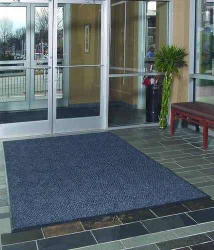 Miniatura 2 de M+A Alfombra de entrada de fibra de poliéster PET para interior/exterior, reverso de goma SBR, 3/8 pulgadas de grosor, Negro humo