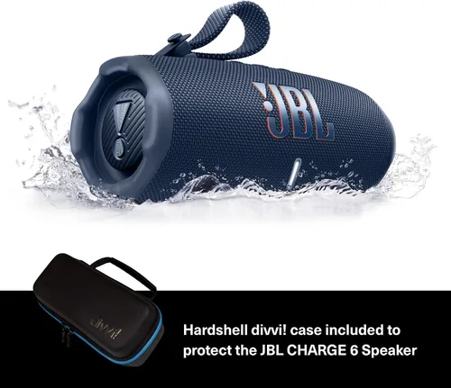 Miniatura 3 de JBL Charge 6 (Azul) + Paquete con funda protectora de carcasa dura divvi! (Negro)