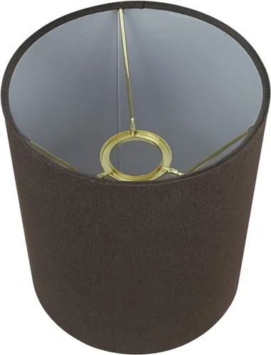 Miniatura 4 de Aspen Creative 58500A Drum Uno - Pantalla de lámpara en marrón oscuro, parte superior de 6.5 pulgadas x 6.5 pulgadas inferior x 7.5 pulgadas