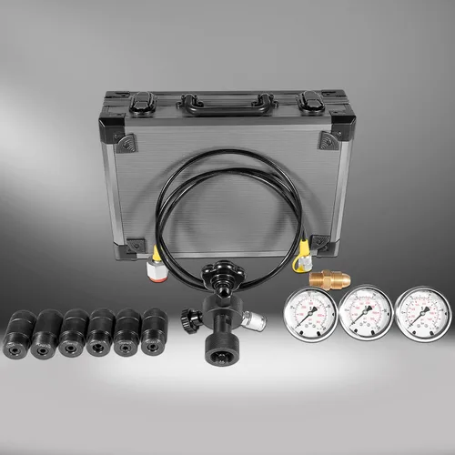 Miniatura 9 de Sistema de carga de nitrógeno del acumulador hidráulico GK-01 con 7 acoplamientos, 3 medidores de presión, 1 manguera de gas y 1 cuerpo de válvula