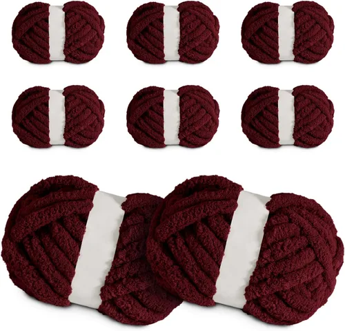 Miniatura 12 de Ultra Suave 1kg (2.2 LBS) Hilo Grueso para Tejer a Mano, Hilo de Tubo de Tela de Terciopelo Luxuoso para Hacer Bolsos, Almohadas, Mantas, Azul Ártico