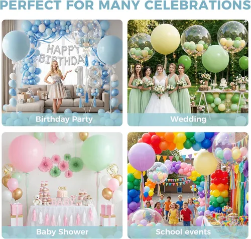 Miniatura 5 de LovesTown 12 globos grandes pastel, globos gigantes de látex de 36 pulgadas para decoración de bodas, fiestas y festivales (paquete de 2)