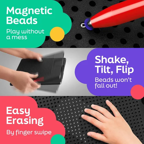 Miniatura 4 de AYNAT FUN Tablero de dibujo magnético grande para niños y niños pequeños con cuentas y lápiz óptico magnético, juguete magnético para tabletas