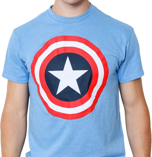 Miniatura 4 de Marvel Captain America Distressed Shield Logo - Camiseta para hombre