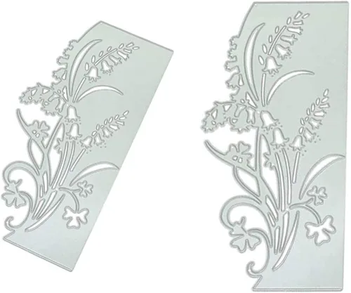 Miniatura 6 de Troqueles de metal de hojas de flores, campanas de encaje de flores de gloria, plantillas de corte de borde para álbumes de recortes, álbumes
