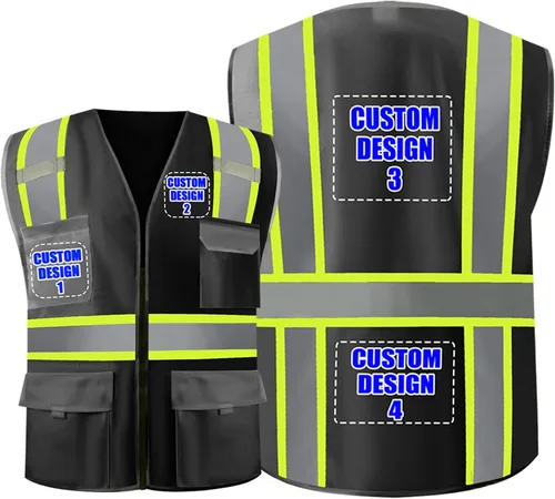 Miniatura 49 de Chalecos de seguridad con logotipo personalizado (S, M, L, XL, 2XL, 3XL, 4XL) Chalecos de seguridad reflectantes de alta visibilidad Clase 2