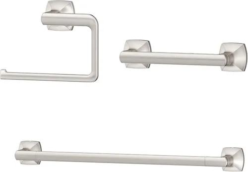 Pfister Vaneri BTBVRI3GS - Juego de accesorios de baño de 3 piezas con toallero, anillo para toalla y soporte para papel higiénico, montaje en