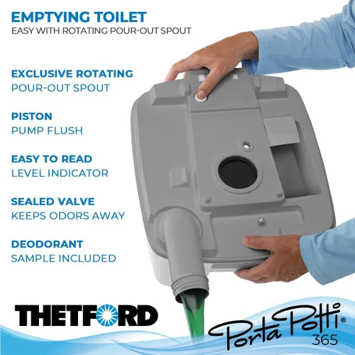 Miniatura 3 de Porta Potti Thetford Porta Potti 365 Inodoro portátil (para autocaravanas, barcos, acampada, furgonetas, camiones, atención sanitaria) 92820, Blanco