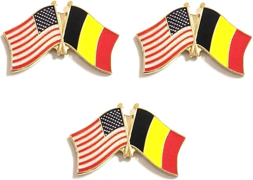 Miniatura 41 de 3 Pines de solapa con banderas de Estados Unidos y países internacionales, paquete de 3 pines dobles con diseño de banderas de Estados Unidos