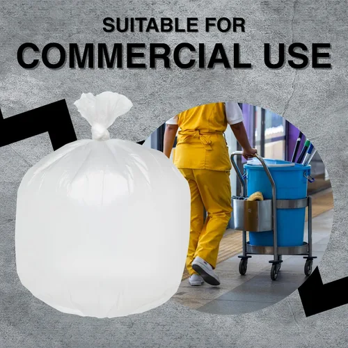 Miniatura 7 de Top Knot Bags Bolsa de basura de 45 galones, 40 x 48 pulgadas, transparente, 150 unidades, forro para latas de 40 galones, 41 galones, 42 galones