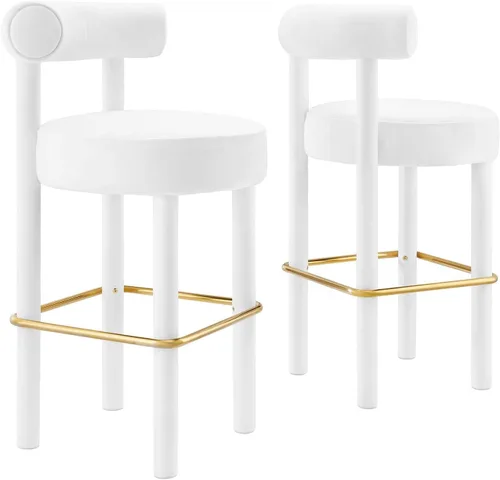 Miniatura 30 de Modway EEI-6705-IVO Toulouse Boucle - Juego de 2 sillas de comedor de tela, color marfil