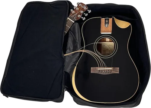 Miniatura 29 de Journey Instruments Guitarra de viaje de fibra de carbono – OB660M Guitarra acústica de bajo portátil con sistema plegable patentado – Estuche