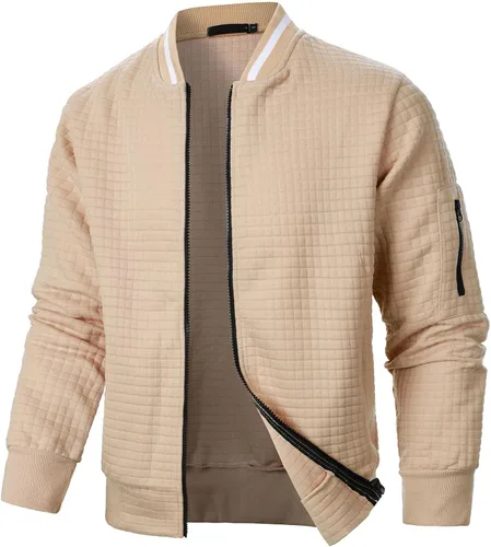 Miniatura 11 de Chaquetas ligeras para hombre Chaquetas ligeras casuales para hombre Chaqueta bomber de sarga con cremallera Chaqueta universitaria con cremallera