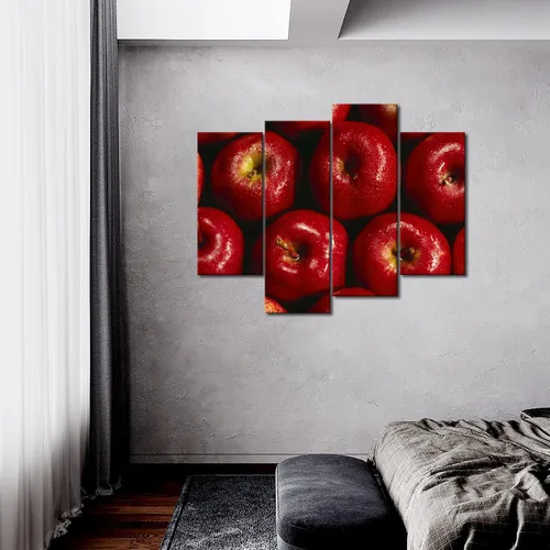 Miniatura 2 de Manzana roja con gota de agua, pintura artística de pared, imágenes impresas en lienzo comida la imagen para decoración moderna del hogar