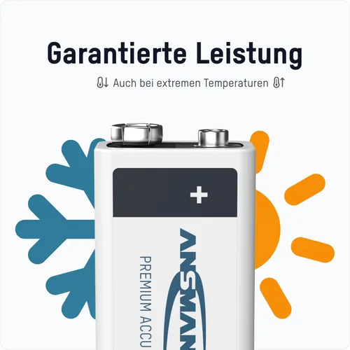 Miniatura 5 de ANSMANN Baterías recargables de 9 V 300 mAh precargadas de baja autodescarga NiMH batería de 9 voltios Batería de 9 V (paquete de 4)