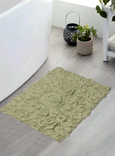 Miniatura 123 de Home Weavers Bell Flower Collection - Tapetes de baño copetudos 100 % algodón, extrasuaves y absorbentes, antideslizantes, lavables a máquina, lino