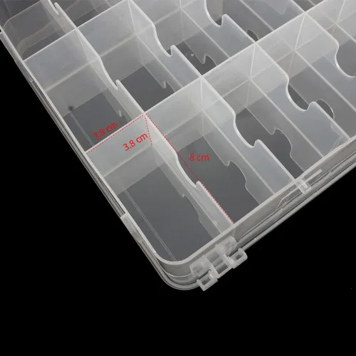 Miniatura 8 de Organizador de costura de 46 rejillas, almacenamiento de caja de hilos de doble cara, caja organizadora portátil de plástico transparente