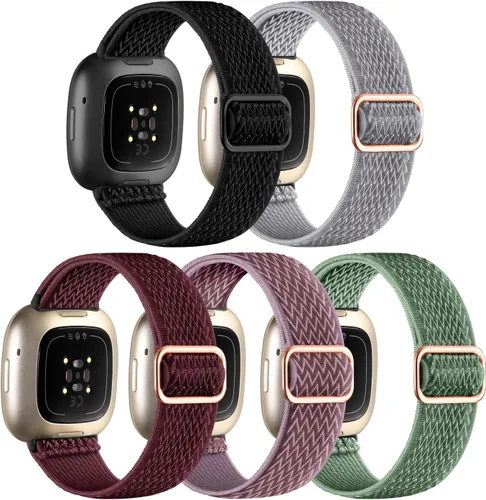 Miniatura 12 de Adorve Compatible con Correas Fitbit Versa 3/Correa Fitbit Versa 4/Correas Fitbit Sense para Hombres Mujeres, Correa de Nylon Elástica Ajustable