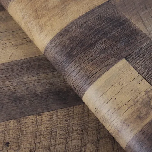 Miniatura 8 de FunStick Papel tapiz de madera recuperada, autoadhesivo, extraíble, de 24 x 200 pulgadas, para pared, encimeras y escritorio Marrón