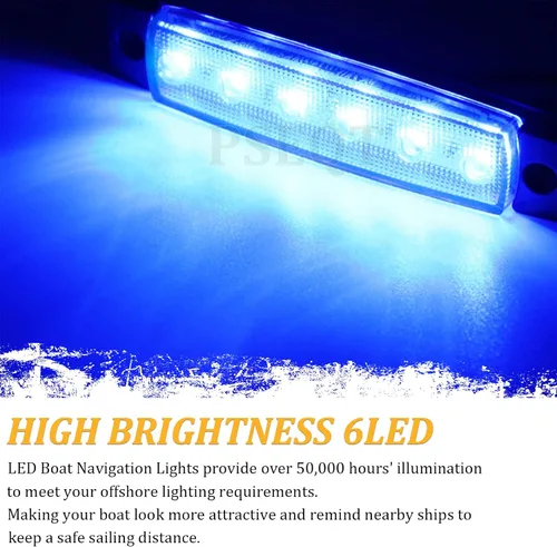 Miniatura 3 de PSEQT Luces LED de navegación para barco, interior marino, tira de luz de cortesía, cubierta de popa, iluminación de cabina de 3.8 pulgadas, 6 LED