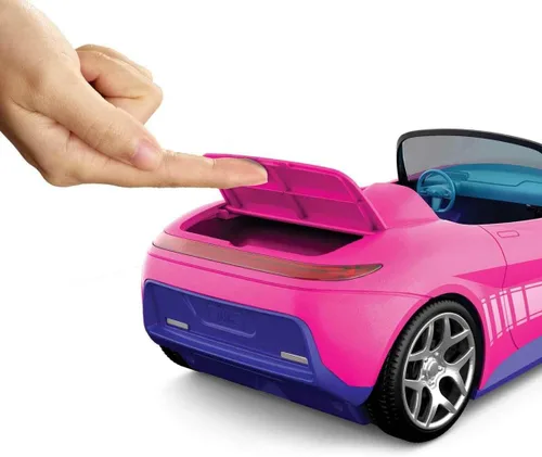Miniatura 4 de Hot Wheels Barbie - Coche de juguete a control remoto rosa convertible, puede contener 2 muñecas de moda Barbie y se abre para almacenamiento, hoja
