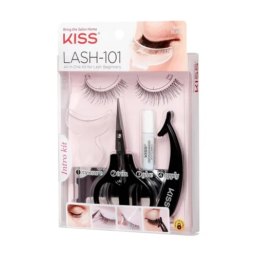 Miniatura 2 de Kiss Lash-101 - Kit de pestañas postizas todo en uno para principiantes, pestañas de tira reutilizables, fácil de aplicar, 1 par de pestañas