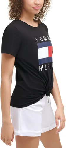 Miniatura 3 de Tommy Hilfiger Camiseta de rendimiento para mujer, camisetas gráficas de algodón ligero