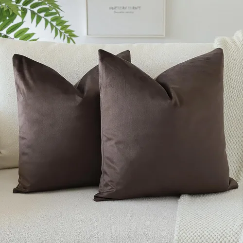 Miniatura 31 de OTOSTAR Fundas de almohada decorativas de terciopelo suave, funda de cojín cuadrada sólida, fundas de almohada para decoración del hogar, fundas