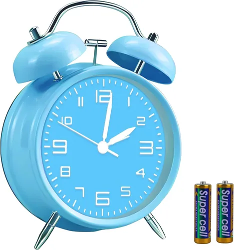 Miniatura 12 de pxy Lindo y seguro reloj despertador para niños alimentado por batería (batería incluida), reloj despertador analógico súper silencioso analógico