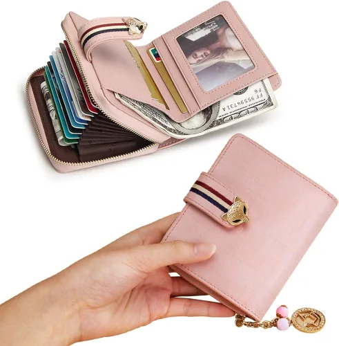 Miniatura 6 de FOXER Carteras pequeñas para mujer, monederos con cremallera para tarjetas de crédito, Classic