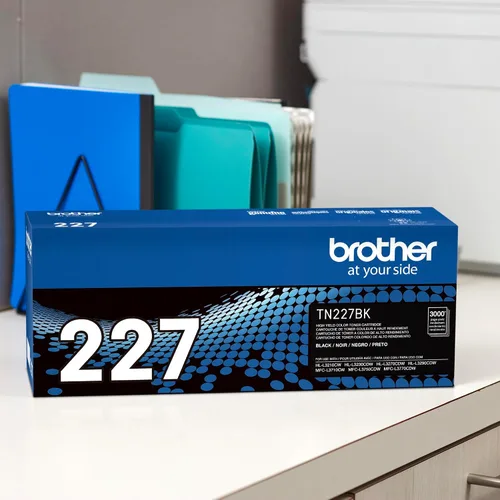 Miniatura 3 de Brother Genuino TN227, TN227BK, Cartucho de Tóner de Alto Rendimiento, Tóner Negro de Repuesto, Rendimiento de Página de Hasta 3,000 Páginas