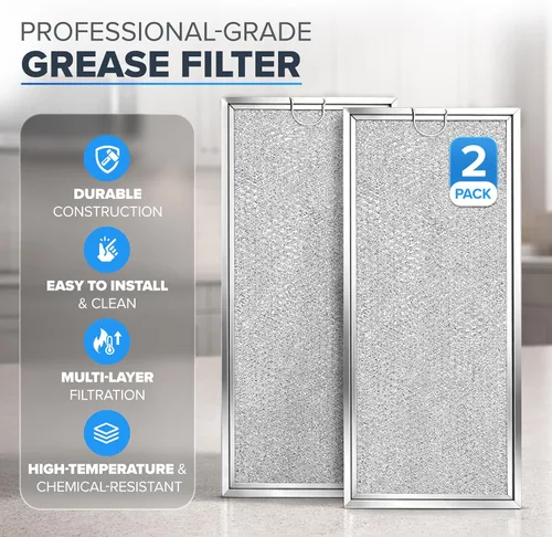 Miniatura 2 de Filtro de grasa para microondas compatible con microondas Whirlpool y GE, paquete de 2 unidades de aproximadamente 13 x 6 pulgadas