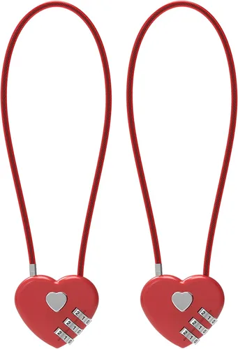 Miniatura 11 de Cerradura de combinación de 3 dígitos, cerradura de cable combinada con código, candado pequeño de combinación, para equipaje, maleta, casillero