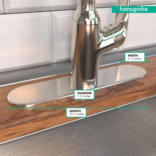 Miniatura 5 de hansgrohe 14019831 - Placa base coordinadora moderna y fácil de instalar en níquel pulido, 14019831