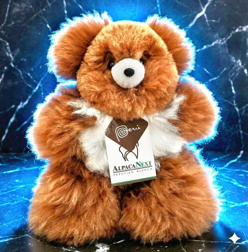 Miniatura 12 de Oso de Peluche de Alpaca Bebé Suave y Tierno - 9 pulgadas. Animal de Peluche de Alpaca Premium Hecho a Mano con Piel Auténtica de Alpaca. Lindo Oso