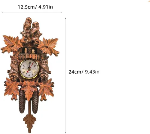 Miniatura 7 de HOMSFOU - Reloj de pared de péndulo de cuco para dormitorio, sala de estar y oficina, decorativo, colgante para el hogar, reloj D Cor 9.56 x 4.92 x